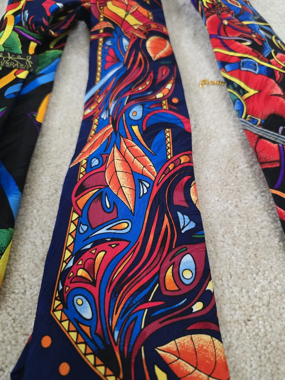 Rush Limbaugh Men's Silk Necktie - Vibrant Abstract Floral Pattern